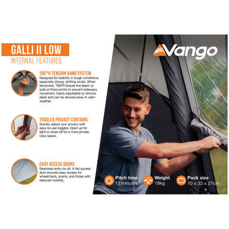 Carpa de autocaravana/furgoneta Vango Galli II Low