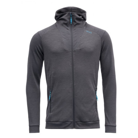 Sudadera de hombre Devold Aksla Man Jacket W/Hood gris Night