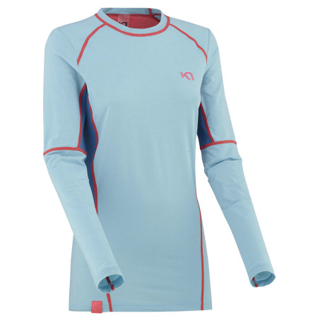 Camiseta funcional de mujer Kari Traa Svala Ls azul/rosa Surfboard