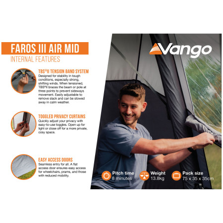 Carpa de autocaravana/furgoneta Vango Faros III Air Mid