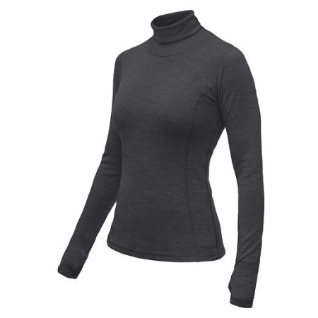 Camiseta funcional de mujer Sensor Merino Bold Roll Neck dl.rukáv gris oscuro Anthracite Gray