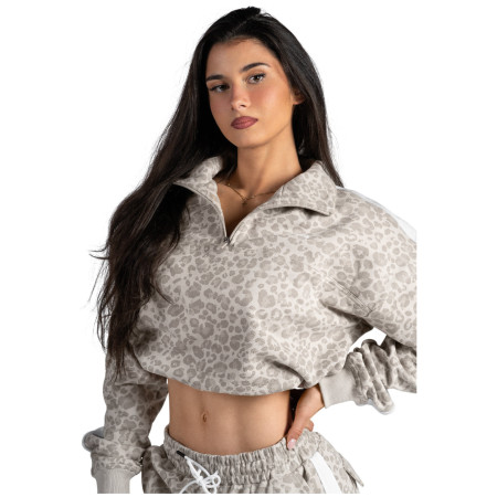 Sudadera de mujer Nebbia Half-Zip Leopard Sweatshirt Primal beige CREAM LEOPARD