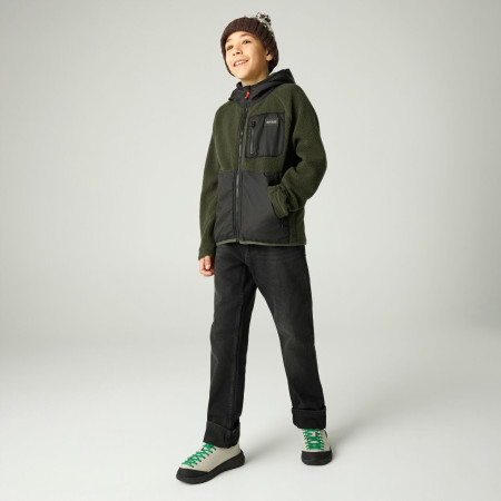 Sudadera para niños Regatta Munro Hybrid Jacket DarkKhak/Blk