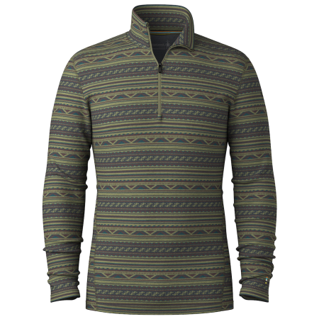 Camiseta funcional de hombre Smartwool M Classic Thermal Merino Base Layer 1/4 Zip khaki oscuro WINTER MOSS SUMMMIT SOUL