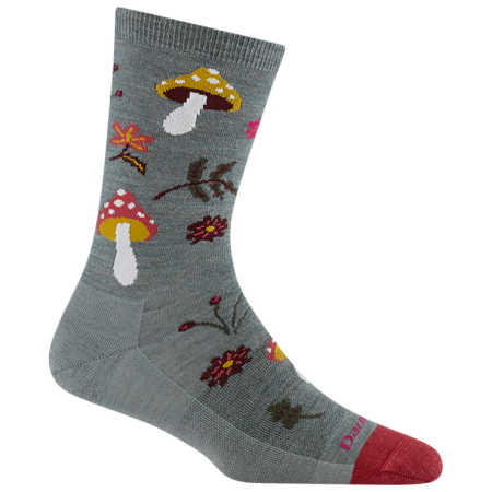 Calcetines de mujer Darn Tough Shroom Bloom Crew Lightweight gris seafoam