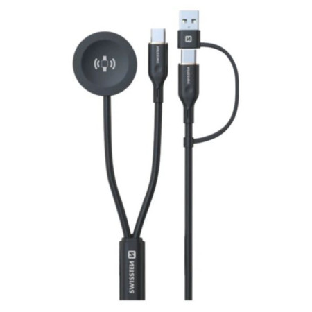 Cable de carga y datos Swissten Wireless magnetic charging cable 2in1 for Samsung Watch + USB-C 1,2 m