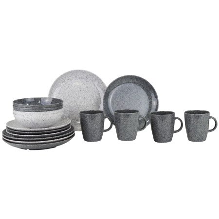 Vajilla Gimex Solid Line Granite 16 pcs gris grey