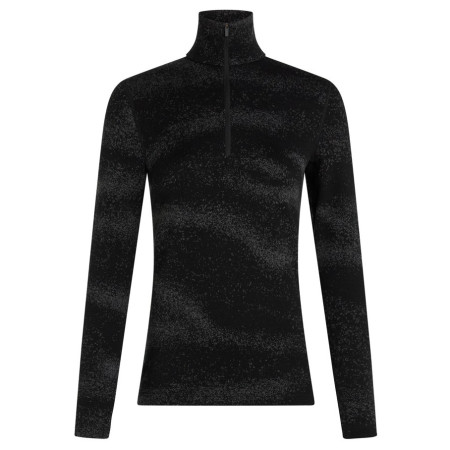 Camiseta funcional de mujer Icebreaker Women M 260 Tech Vertex LS HZ Chillwave negro Black/Obsidia/J