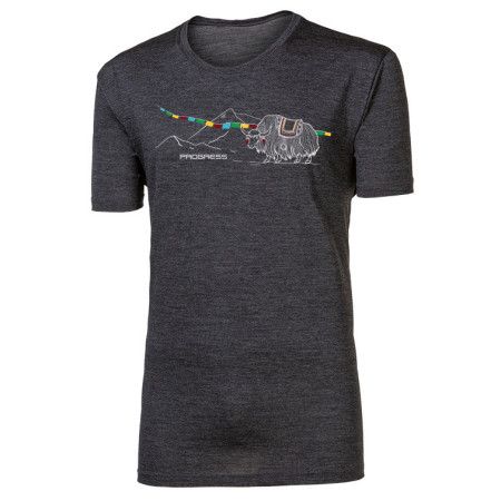 Camiseta funcional de hombre Progress Hrutur Yak gris šedý melír