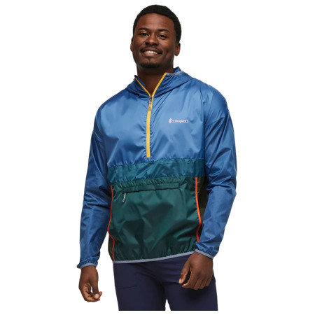 Chaqueta de hombre Cotopaxi Teca Half-Zip Windbreaker azul/verde Thumbs Up