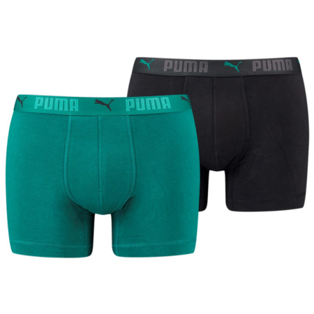 Calzoncillos bóxer para hombre Puma Sport Cotton Boxer 2P verde green