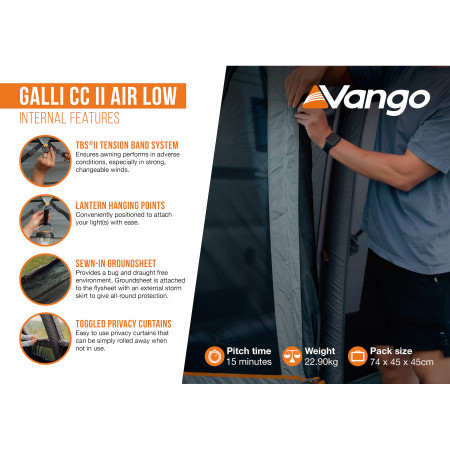 Carpa de autocaravana/furgoneta Vango Galli CC II Air Low