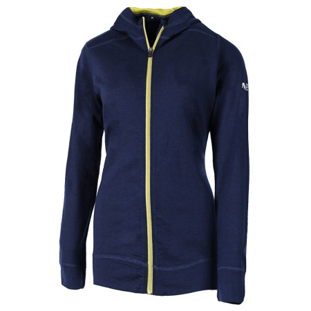 Sudadera de mujer Zulu Merino Hoodie Full Zip azul Navy