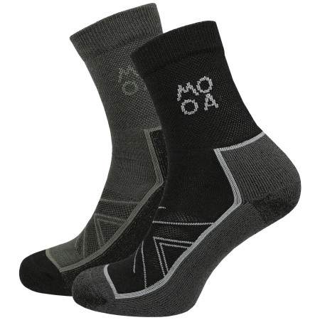 Calcetines MOOA Merino Adventure 2-pack mix2 Mix 2 (black,green)