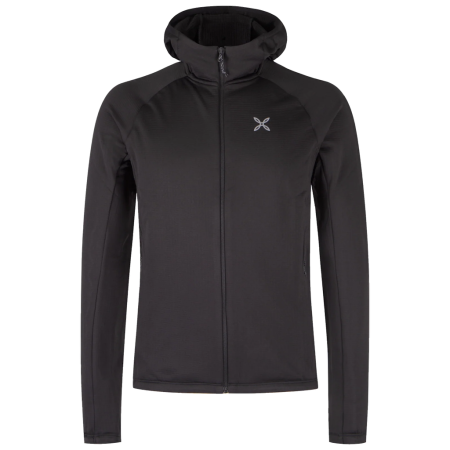 Sudadera funcional de hombre Montura Fadis Grid Hooded Maglia negro Black