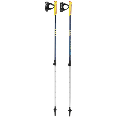 Bastones de caminata nórdica para niños Leki Walker XS azul PearlnightblueCyanNeonyellow