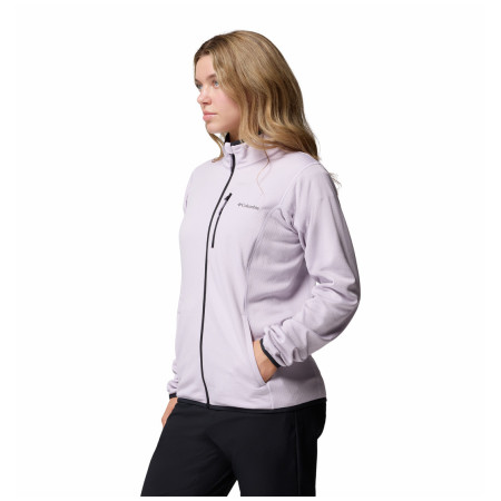 Sudadera de mujer Columbia Essential Hike™ Grid Fleece Full Zip violeta Lavender Pearl, Black