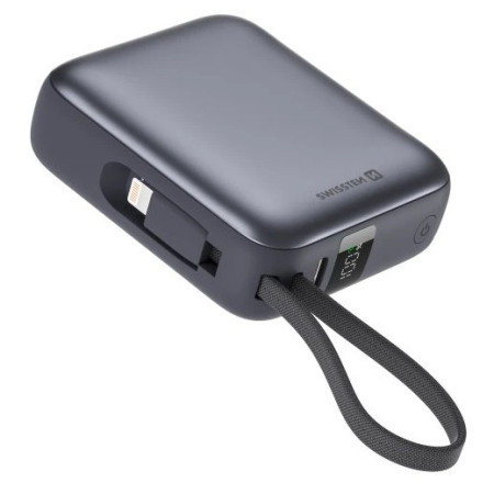 Batería externa Swissten 10000 mAh USB-C / Lightning negro black