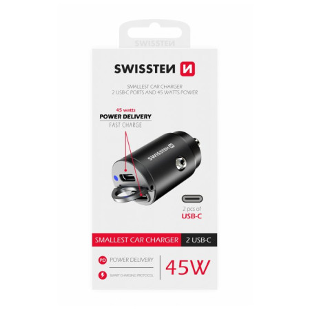 Adaptador para coche Swissten Car Charger 45W