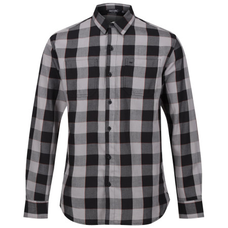 Camisa de hombre Regatta Lance negro Black/Dark Grey Bold Check