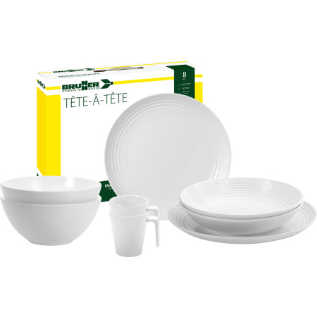 Vajilla Brunner Spherica Set tete-a-tete blanco