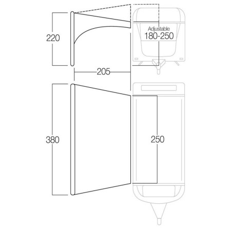 Toldo Vango AirBeam Sky Canopy for Caravan & Motorhomes 2.5M
