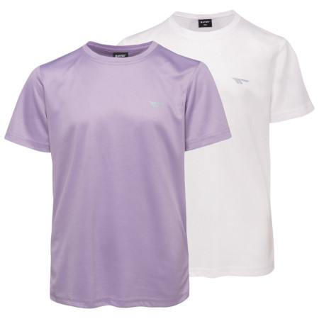 Camiseta para niños Hi-Tec Jodin Jr 2 Pack blanco/voileta WHITE/WISTERIA