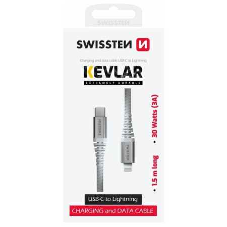 Cable Swissten Kevlar USB C / Lightning 1,5 m