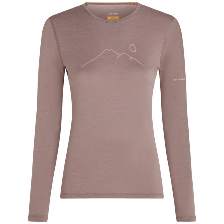 Camiseta funcional de mujer Icebreaker Women Merino 200 Oasis LS Crewe Rainer Ridge rosa Summit