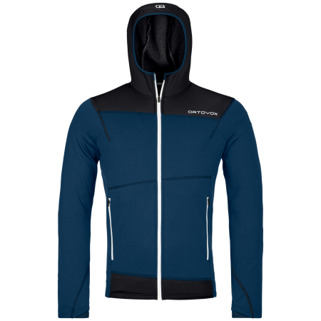 Sudadera funcional de hombre Ortovox Fleece Light Hoody M azul/negro Deep Ocean
