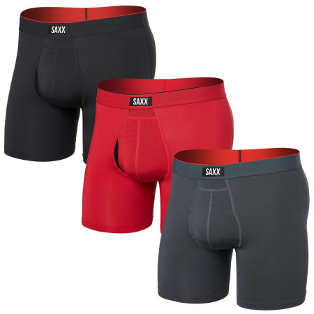 Calzoncillos bóxer Saxx Multi-Sport Mesh Boxer Brief Fly 3Pk negro/rojo sunset red/trblnce/fd blk