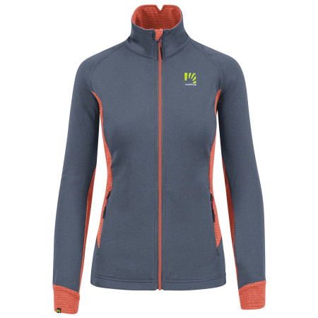 Sudadera de mujer Karpos Pizzocco Evo W Full-Zip Fleece gris/rojo Vintage Indigo/Hot Coral
