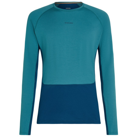Camiseta funcional de hombre Icebreaker Men Merino 200 ZoneKnit LS Crewe azul/ azul claro Atlant/Topaz/Cb