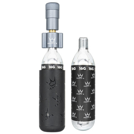 Hinchador Peaty´s Holeshot Co2 Pumpa + Bombičky 2 Ks - Road & Gravel gris Slate