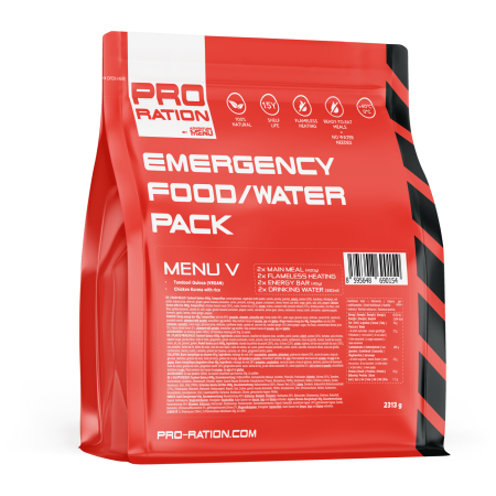 Plato principal Adventure Menu Emergency food/water pack, Menu V rojo red