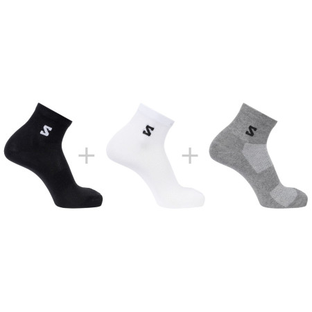 Calcetines Salomon Everyday Lite Quarter 3-Pack negro/gris Black / White / Frost Gray