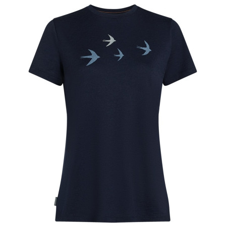 Camiseta de mujer Icebreaker Women Merino 150 Tech Lite SS Tee Bird Transit azul oscuro Midnight Navy