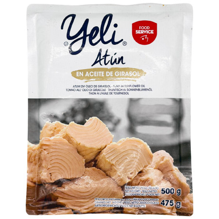 Comida de viaje Yeli Atún en trozos en aceite de girasol (500 g)