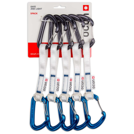 Juego de cintas express Ocún Hawk Qd Wire Bio-Dyn-Ring 15 mm 15 cm 5-Pack azul/gris Blue