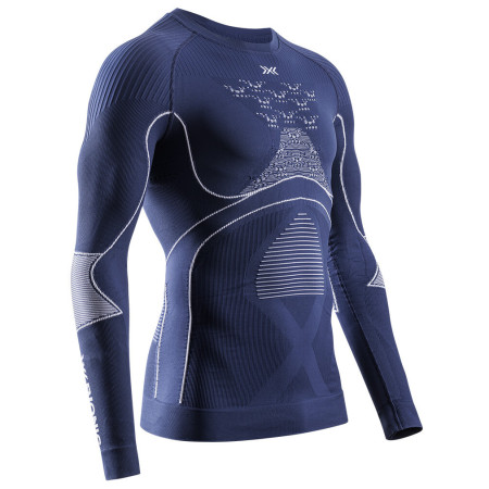 Camiseta funcional de hombre X-Bionic Energy Accumulator 4.0 Shirt Lg Sl azul oscuro MARINE/OPTICAL WHITE