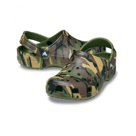 Zapatillas para niños Crocs Classic Camouflage Clog Army Green/Multi