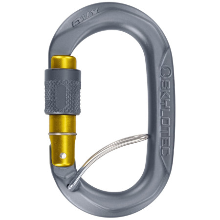 Mosquetón Skylotec Ovx SGL (screw gate with spring bar) gris/amarillo Anthracite/Mustard