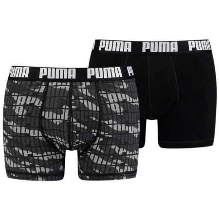 Calzoncillos bóxer para hombre Puma Camo Boxer 2P gris black combo