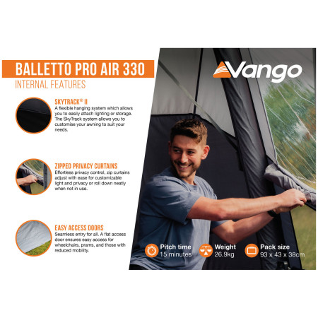 Carpa de autocaravana/furgoneta Vango Balletto Pro Air 330