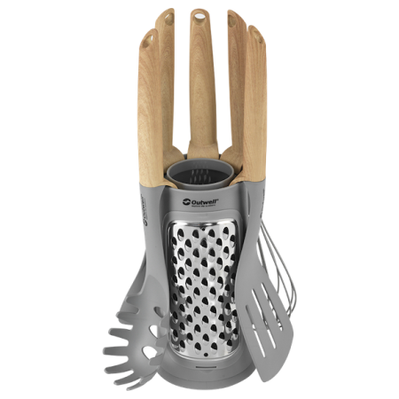 Juego de utensilios de cocina Outwell Adana Utensil Set marrón/gris Brown
