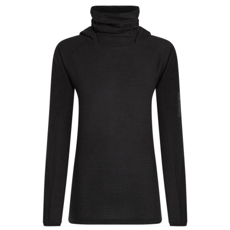 Sudadera de mujer Icebreaker Wom Mer 400 RealFleece Grid Pulover Hood negro Black