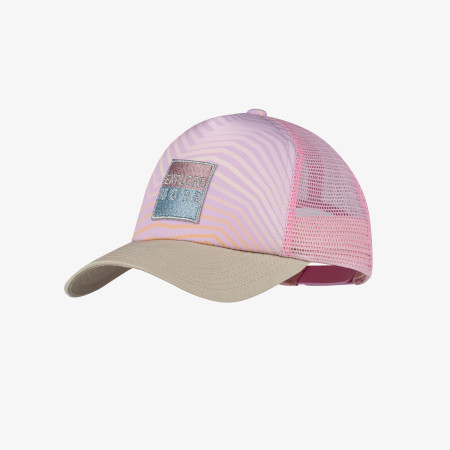 Gorra para niños Buff Trucker Cap Youth gris/rosa Katsy Orchid