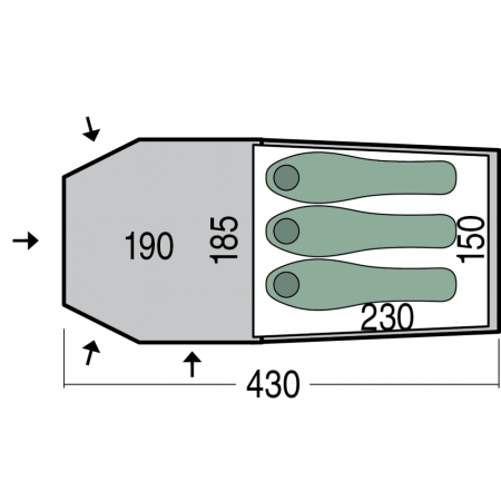 Tienda de campaña de senderismo Pinguin Storm 3 Duralu