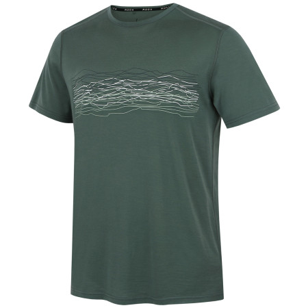 Camiseta de hombre MOOA Merino Lyolite Waves 150 Short verde dusty green