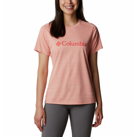 Camiseta de mujer Columbia W Zero Rules Graphic Crew rosa Coral Reef Heather Gem Columbia